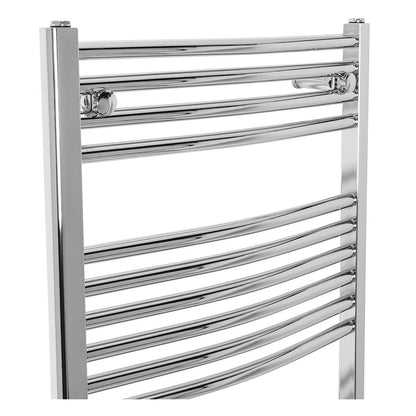 Warmehaus Curved Heated Towel Rail Radiator Ladder Chrome 1200x600mm