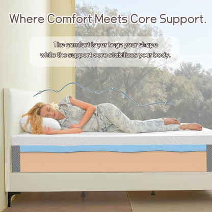 Deegari Mattress, 20cm King Mattress with Memory Foam and Anti-mite, Breathable, Removable Cover, Mattress in a Box