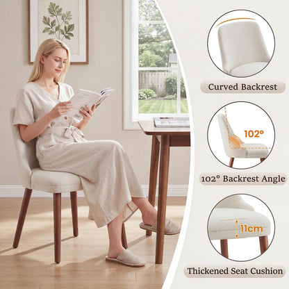 Dining Chairs Set of 6, Upholstered Dining Room Chairs with Ergonomic High Back, Thick Padded Seat, Skin-Friendly Fabric