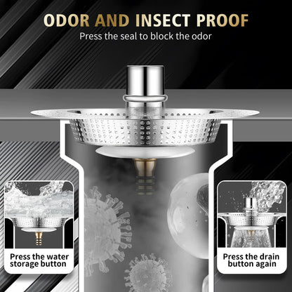 1Pcs Kitchen Sink Plug, Pop Up kitchen sink strainer plug, 3-in-1 Stainless Steel Sink Aid, Universal Sink Drain Stoppers