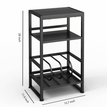 ZEXVIDA Vinyl Record Player Stand, 3-Tier End Table with Vinyl Record Storage, Record Player Table Holder Cabinet Up to 120 Albums for Living Room