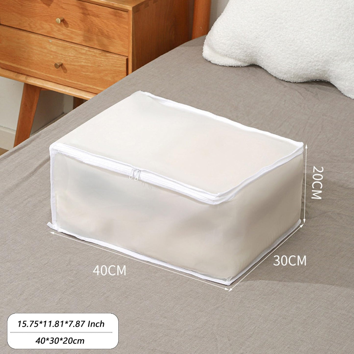 Spotact Under Bed Storage Containers, 40 * 30 * 20 cm, 2 Pcs, White Zipper