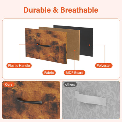Feonase Bedroom Chest of Drawers, 5 Fabric Drawers Dresser with Metal Frame and MDF Top Board, Modern Storage Unit for Bedroom Living room, Entryway