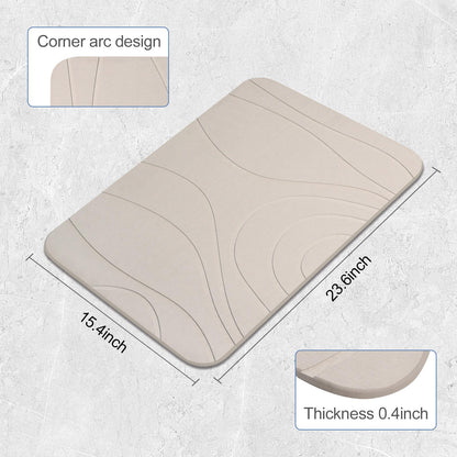 HUMIGA Stone Bath Mat, 2 Pack Diatomaceous Earth Shower Mat, Non-Slip Super Absorbent Quick Drying Bathroom Floor Mat, 24x15, Greyish White
