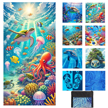 JAODFK Microfibre Beach Towel 71"X32" Quick Dry Lightweight Sand Free Extra Large Thin Towels Travel Essentials For Adults Womens Swim Bath