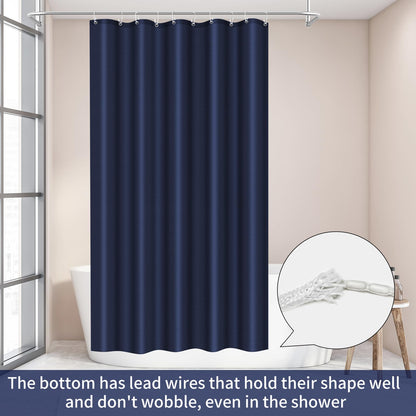LUKDUNG 150 x 200 cm Polyester Textile Shower Curtain Anti-Mould for Bathroom, Curtain for Bathtub Shower Made of Fabric Waterproof Washable Shower