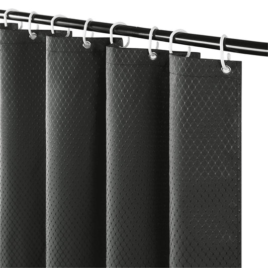 Furlinic 180x200 Shower Curtain for Bathroom Waterproof Mould Resistant Weighted Polyester Fabric Curtains 180 x 200cm Dark Grey 71x78 Inch.