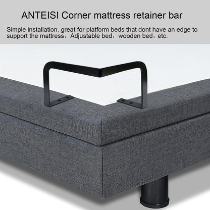 ANTEISI Mattress Retainer Bar, Set of 2, Black