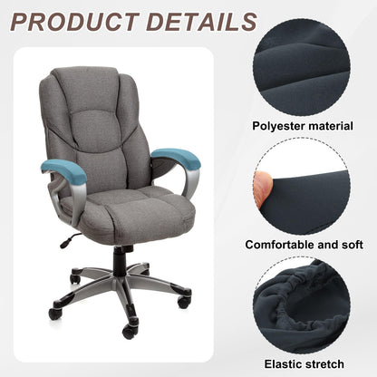sourcing map Chair Armrest Slipcovers Covers, 22 x 7cm Polyester Removable Seat Hand Rest Protector for Office Chairs Desk Chair(Dark Gray)