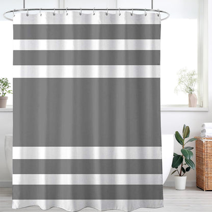 WELTRXE Shower Curtains Mould Proof Resistant, Waterproof Quick Dry Polyester Fabric Bath Curtain with 12 Hooks, Weighted Hem, 183x183 cm