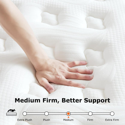 SEZMOONSI Single Mattress 3FT, Gel Memory Foam, Individually Pocket Sprung, Medium Firm, Motion Isolation