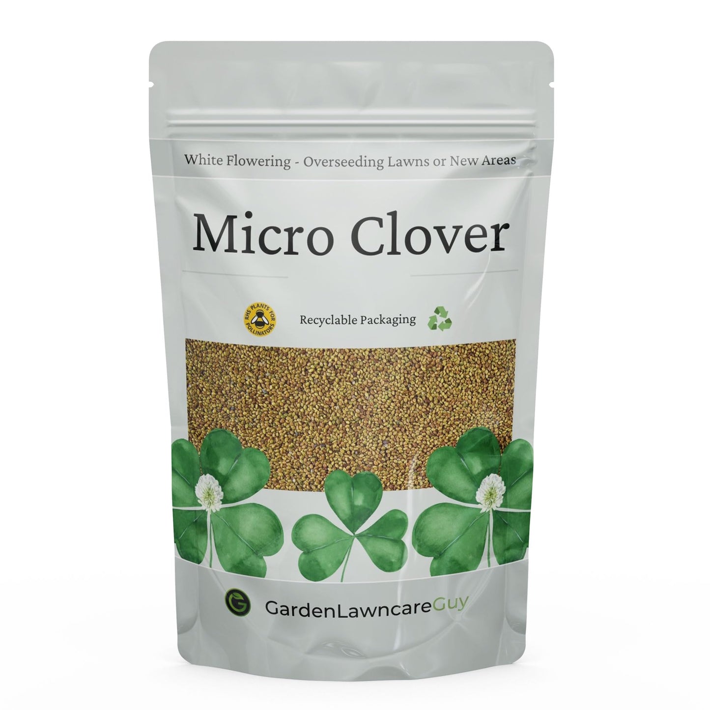 Micro Clover Seed for Lawn UK - 100% Small Leaf White Clover - No Grass - Over Seeding or New Areas - 1kg Pack