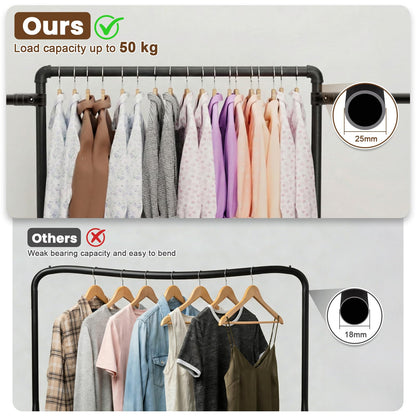 OPPAIYA Heavy Duty Clothes Rail, Up to 294cm Extra Large Clothes Rail for Bedroom, 6 Rails Flexible L/U-Shaped Open Wardrobe