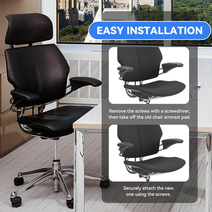 SINOLUXE Arm Pads Replacement for Humanscale Freedom Office Chair, Only for Height Adjustable Arm（Black, 1 Pair）