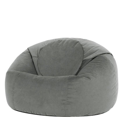 icon Kingston Velvet Bean Bag with Filling Included, Grey