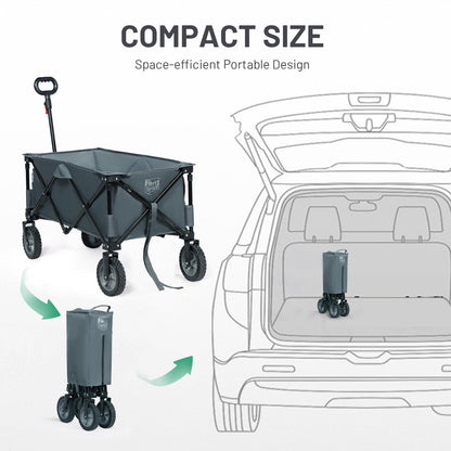 TIMBER RIDGE Festival Trolley on Wheels with Adjustable Handle, 135L Collapsible Wagon Cart for Camping Outdoor Picnic Beach Garden, Heavy Duty