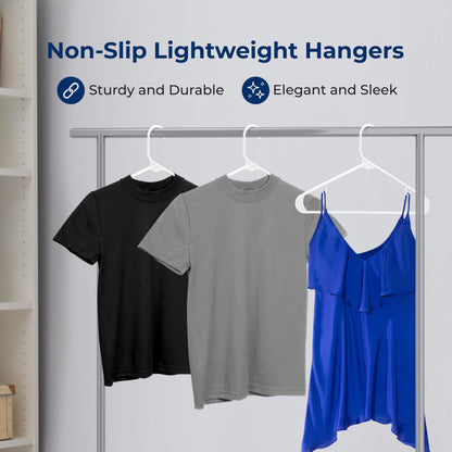 SereneLife Plastic Hangers 30 Pcs - Space Saving Heavy Duty Slim Suit Clothes Hanger Set, Can Hold Up to 10 Lbs. For Coats, Jackets, Pants & Dress