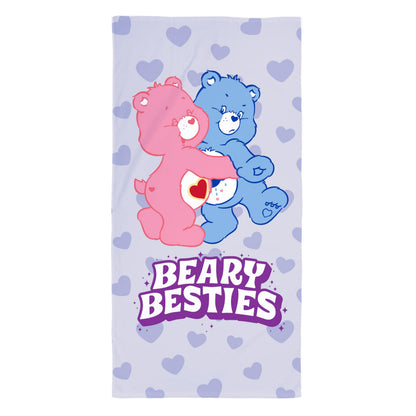 Character World Care Bears Officially Licenced Kids Towel | Super Soft Feel | Besties Design Featuring Cheer and Grumpy Bear | Perfect The Home, Bath