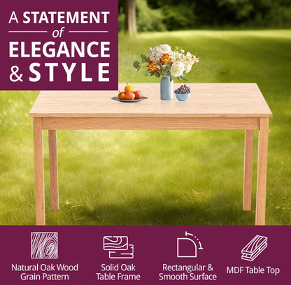 Hallowood Furniture Waverly Rectangular Small Oak Dining Table, 120x70cm