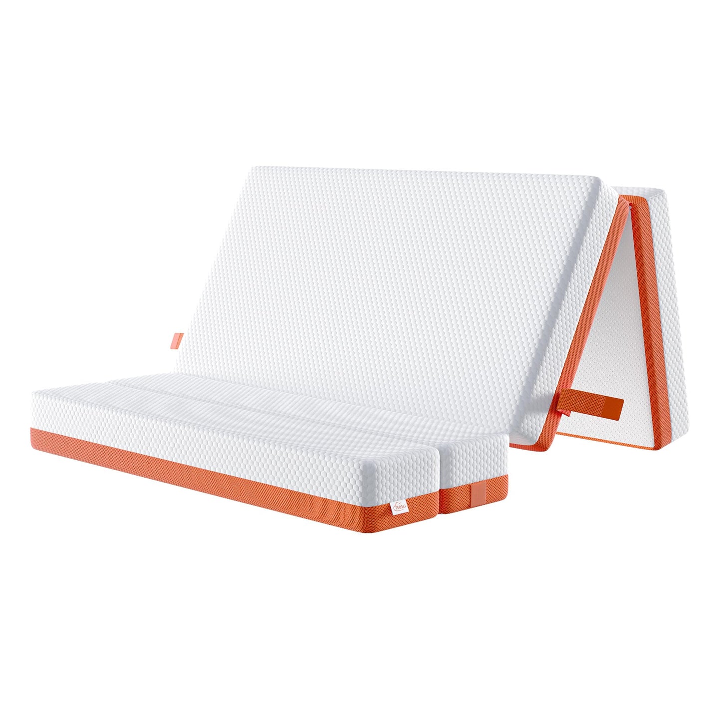 TeQsli Folding Mattress, 10cm Double Foldable Mattress, Memory Foam with Removable Washable Cover, for Guest Sofa Bed, Camping, Travel (135x190x10cm)
