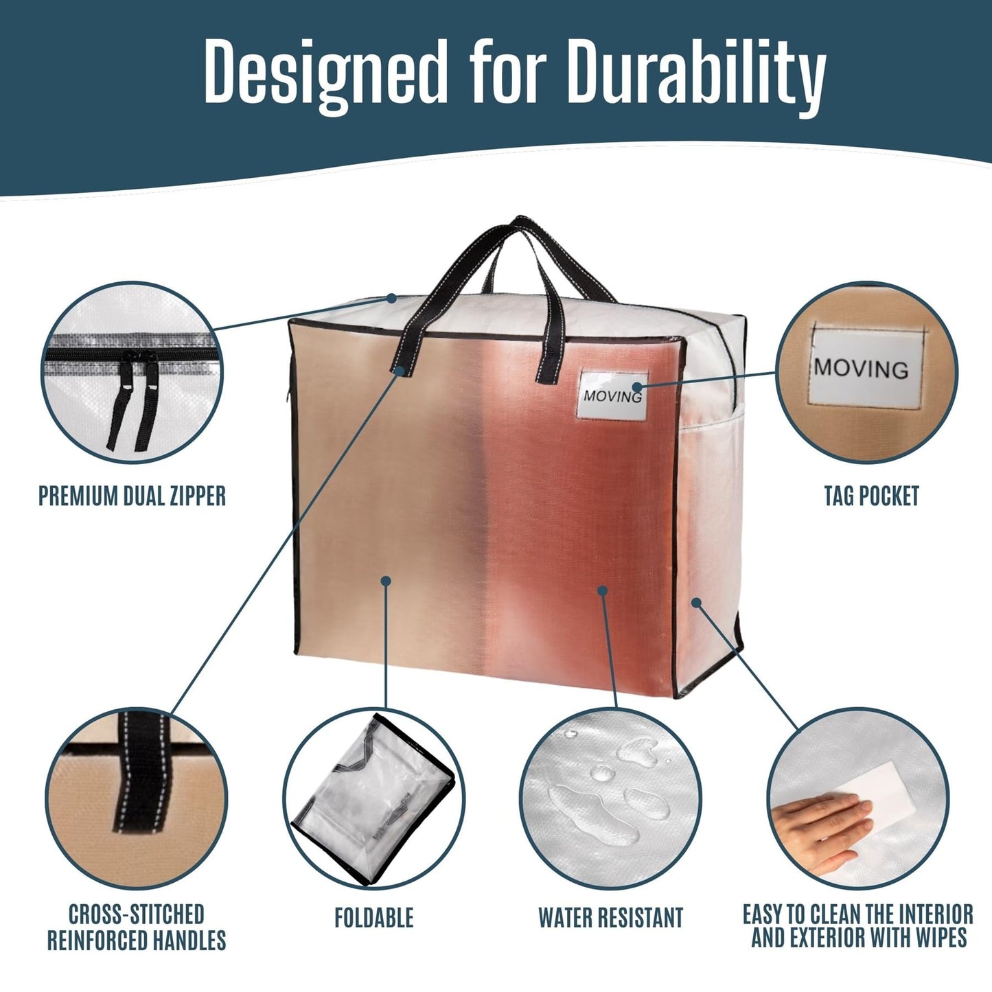 VENO 4 Pack 84L Large Storage Bags, Duvet Storage Bag King Size for Moving, Underbed Storage Bags for Bedding, Laundry Packing Boxes Clothes, Duvets