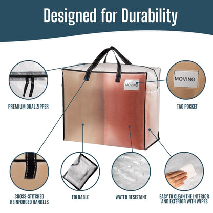 VENO 4 Pack 84L Large Storage Bags, Duvet Storage Bag King Size for Moving, Underbed Storage Bags for Bedding, Laundry Packing Boxes Clothes, Duvets