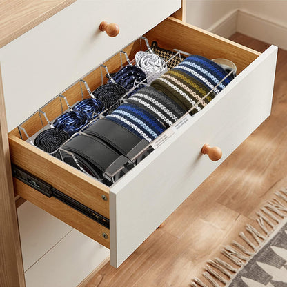 YEXEXINM Acrylic Belt Organizer, 12 Compartments Belt Storage Holder, Clear Belt Display Storage Box