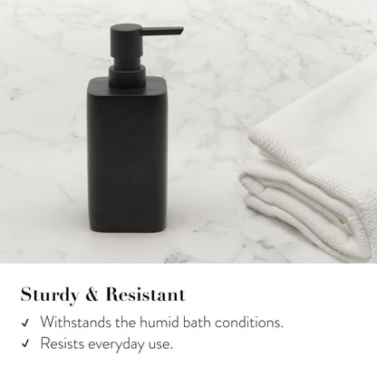 zccz Bathroom Accessory Set - 4 Piece Organiser with Toothbrush Holder, Soap Dispenser, Tumbler and Tray - Black Matte Accessories