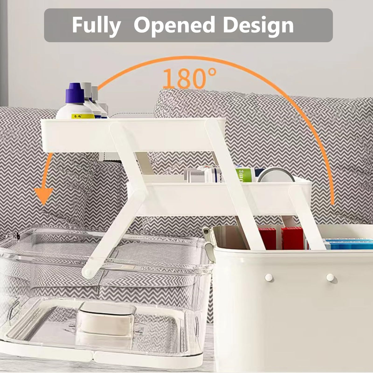 SagTuol Medicine storage, Medicine box, 3-layer Medicine organiser with handle, portable Large Medicine Box, for Home, Office, School, Emergencies