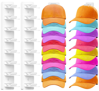 2 Pack Hat Storage for Baseball Caps, Hat Rack holder for Wall Closet Door