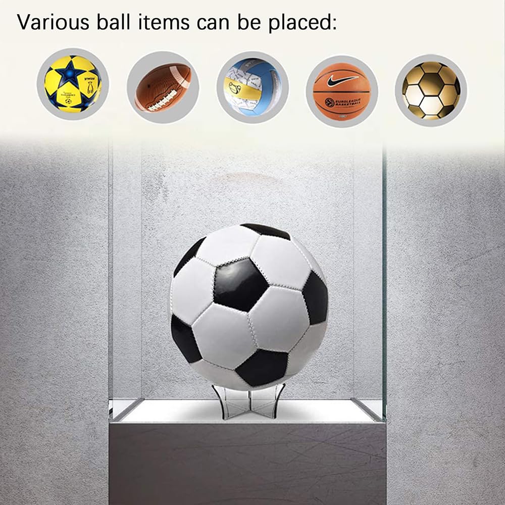 Yeenano Ball Stand,Football Stands Acrylic Baketball Football Display Stand, Volleyball Rugby Ball Sports Ball Storage Rack,Balls Holder for Football