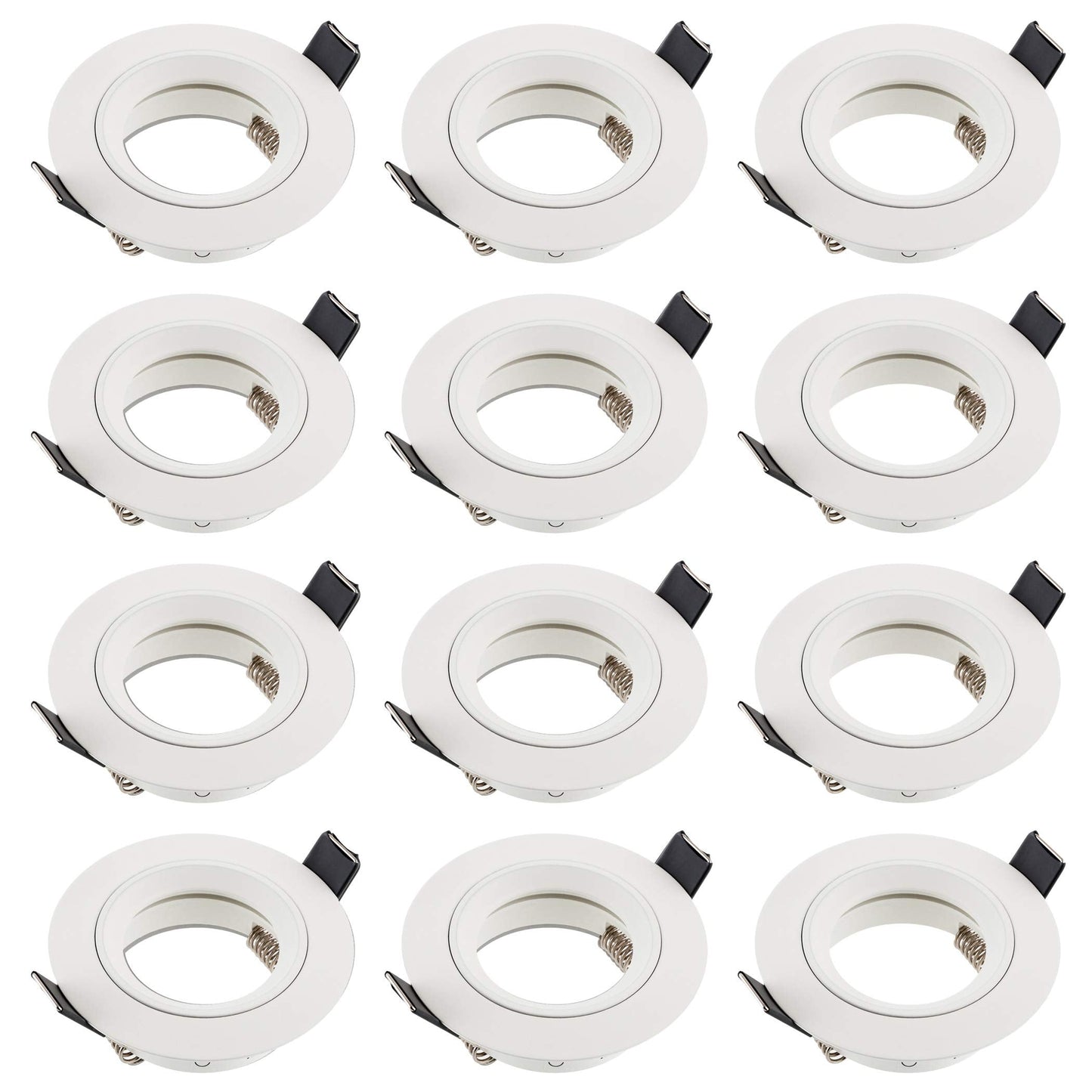 SEBSON Downlights with GU10 Lamp Holder - Recessed Ceiling Lights - Spotlight Mounting Frame Aluminium - Hole 65mm (min. 60mm, max. 70mm) - Set of 12