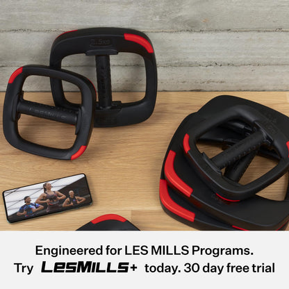 Les Mills? Dual Purpose 2.2 lbs Ergonomic Hand Weights, Home Gym Equipment, Light Workout Plates for Total Body Workouts