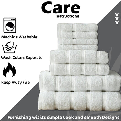 FAIRWAYUK 8-Piece Towels Bale Set for Bathroom, Ultra Soft Premium Quality Water Absorbent Towel Gift Sets, 100% Egyptian Cotton
