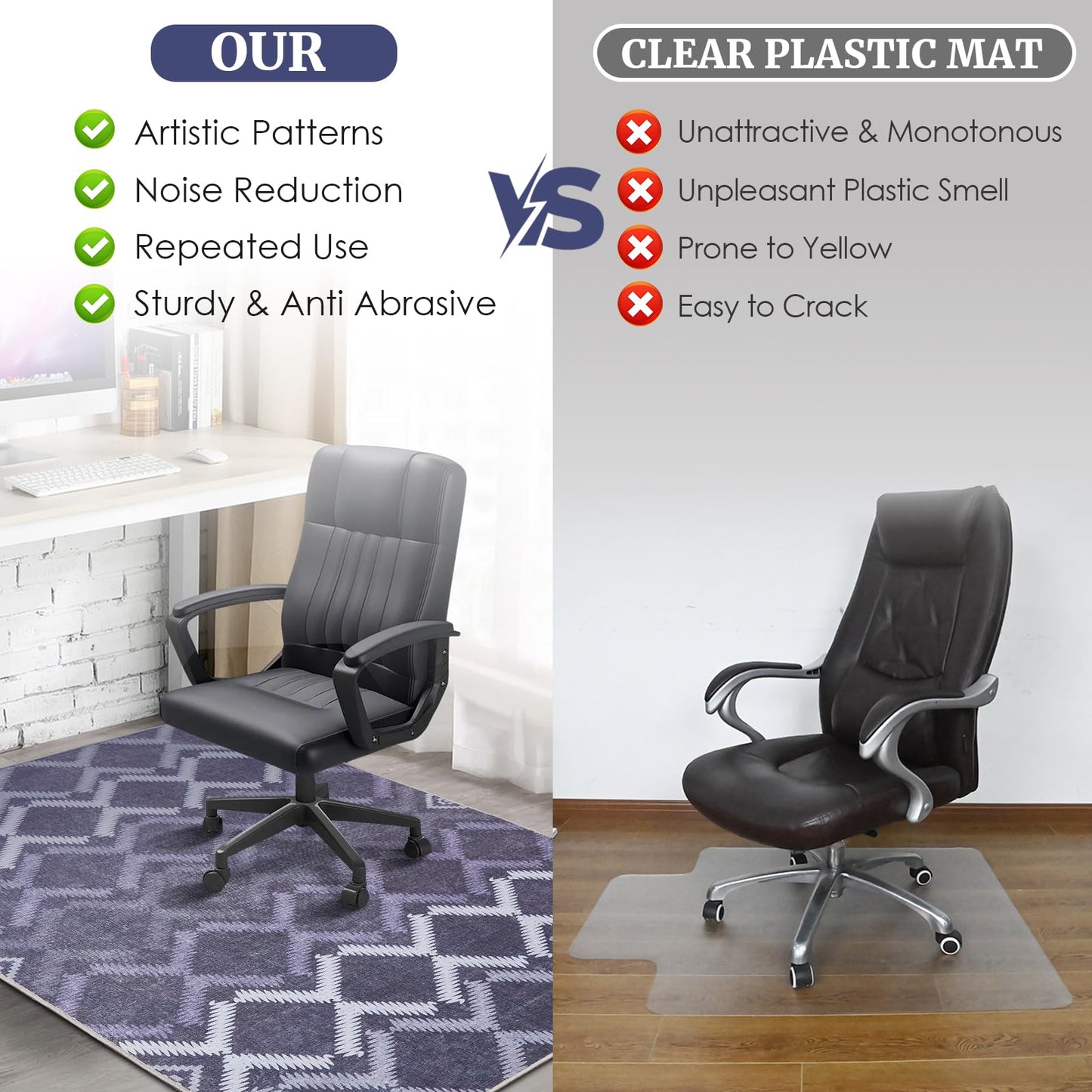 Office Chair Mat,90x120cm Office Chair Mat For Hardwood Floor, for Home