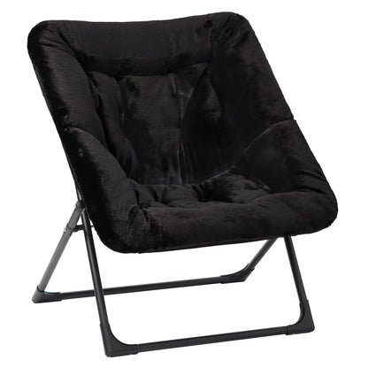 Mordchil EU Folding Saucer Chair, Comfy Faux-Fur Reading Chair, Foldable Oversized Accent Chairs for Teens, Adults
