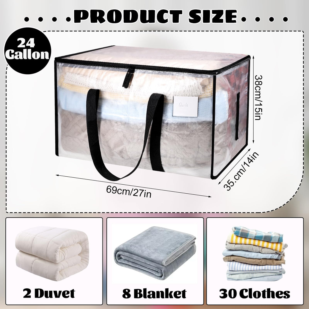 Dntorx 2 Pack 90L Moving Bags Heavy Duty Storage Bag Dorm Moving Essential