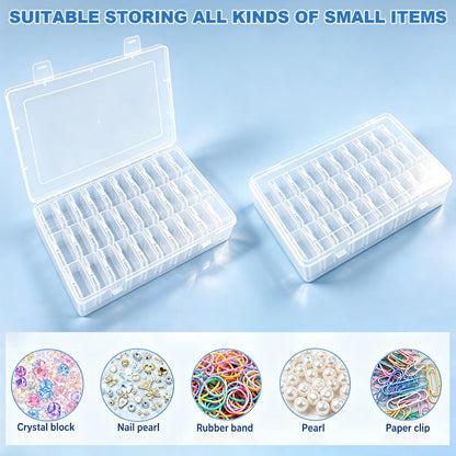 62PCS Bead Storage Box Small Bead Organiser Storage Box Flip Top Lids