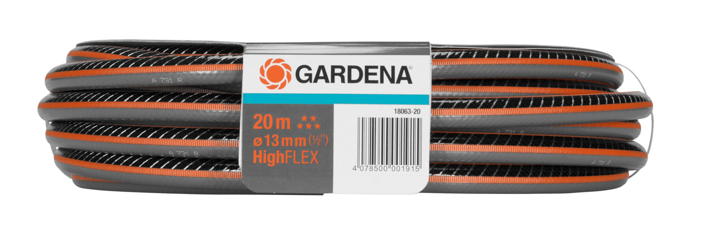 Gardena Comfort Highflex Hose 13 mm (1/2 inch), 20 m: Garden Hose with Power-Grip Profile, 30 bar Bursting Pressure, dimensionally Stable, Frost/UV