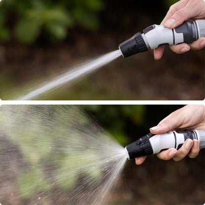 FITT Force 15m, Water Hose for Garden Irrigation, Light, Resistant and Compact, for Intensive Use, with Nozzle, Colour Grey-Lime, -43% CO2e