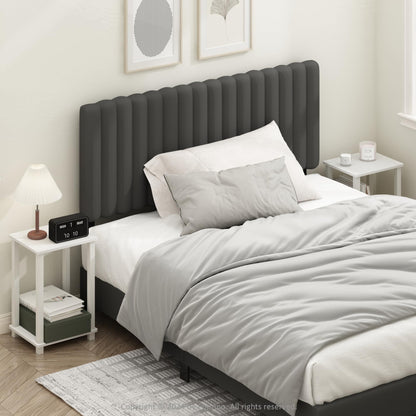 Furinno SIMPLISTIC Night Stand Set of 2, 2-Tier Small Nightstand with Open Shelf, Toolless Bedside Table, End Table, Side Table, for Bedroom