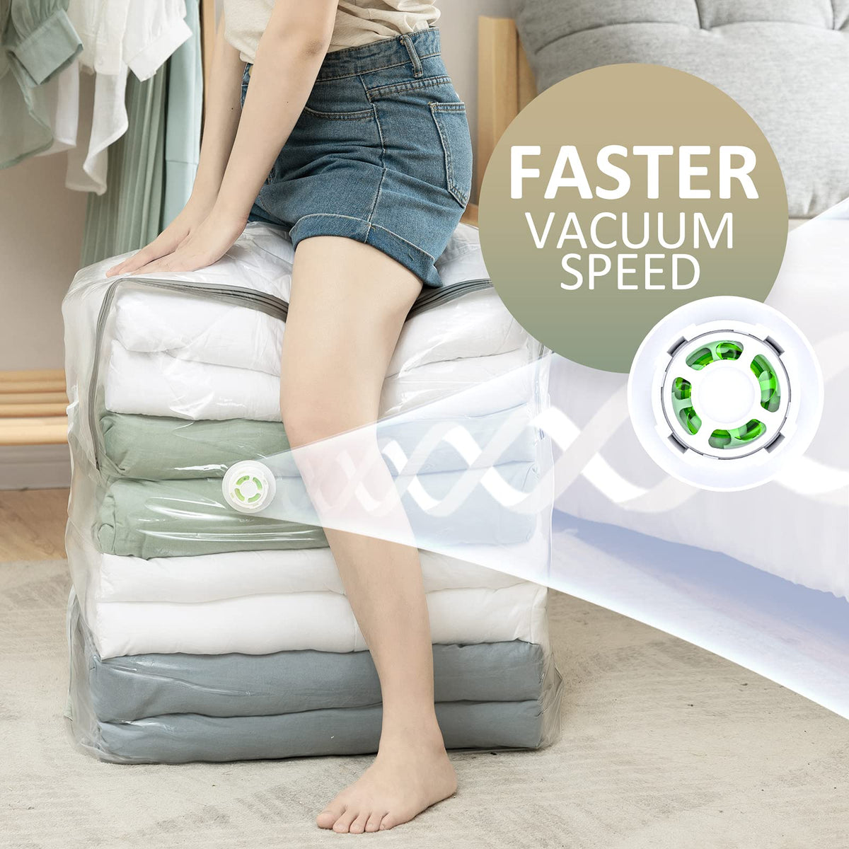 TAILI Extra Large Vacuum Storage Bags Cube 4 Super Jumbo(100×70×44×44 CM)