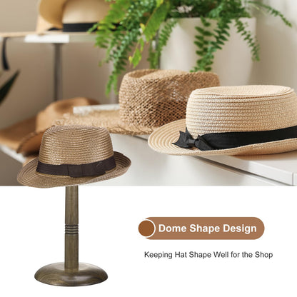 Uxcell Hat Rack Stand and Tabletop Wig Display Stand with Dome Design 17 Inch Height for Baseball Caps, Fedora, Wigs, Coffee