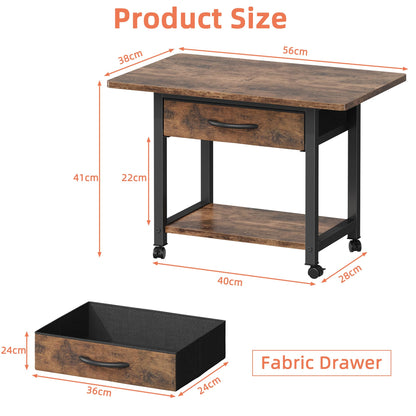 OYRREU Printer Stand on Wheels with Storage, Printer Table for Home Office