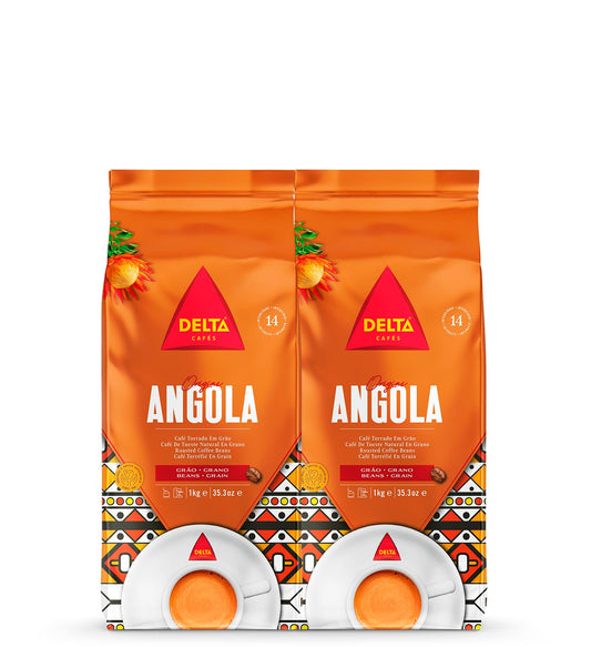 Delta Caf?s Angola Coffee Beans 1kg - Pack of 2, Natural Roast Arabica and Robusta Blend