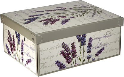 Lavatelli Cardboard Storage Boxes with Lid Scented Lavender 25x35x17.5cm