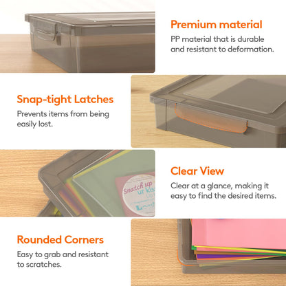 Lifewit Paper Storage Bins with Lid, Document Organizer, 2 Pcs, Grey