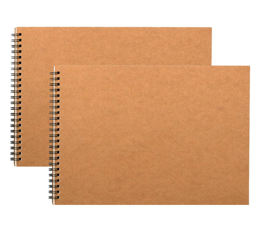 2Pack Sketchbook A3 Landscape Spiral Bound A3 Sketchbook 60 Pages of 160gsm Cartridge Paper - Hardback (A3-2Pack)