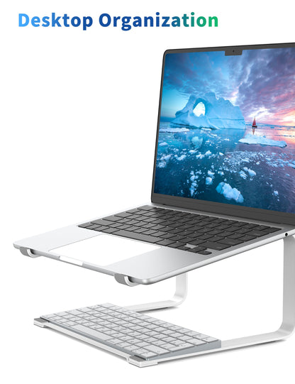 SOUNDANCE Laptop Stand for Desk, Metal Computer Riser, Heavy Stable PC Holder, Ergonomic Laptops Elevator for 12 to 17.3 Inches Notebook Computer