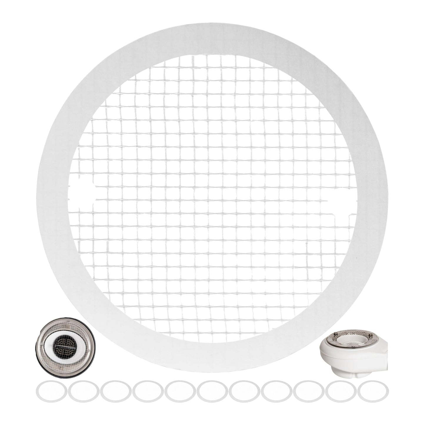 Drain hair catcher for gluing, 12 pcs, compatible with Viega Tempoplex shower drain year 2001-2006, disposable strainer sticker, shower tray filter